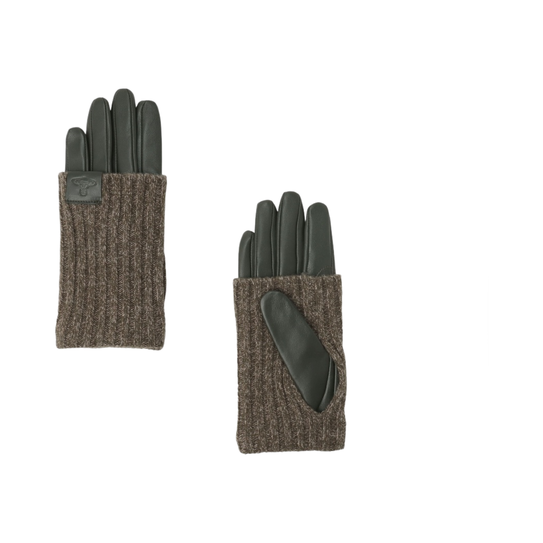(W) 비비안 웨스트우드 롱 립 니트 커프 글러브 다크 그린((W) Vivienne Westwood Long Rib Knit Cuff Gloves Dark Green) - 1