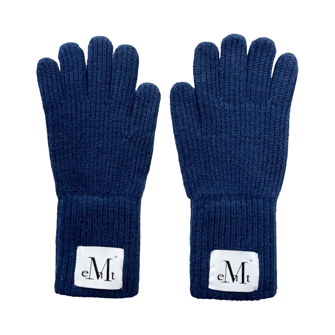 P00000RL_09 MUCENT Fairy Signature Knit Gloves Long Navy