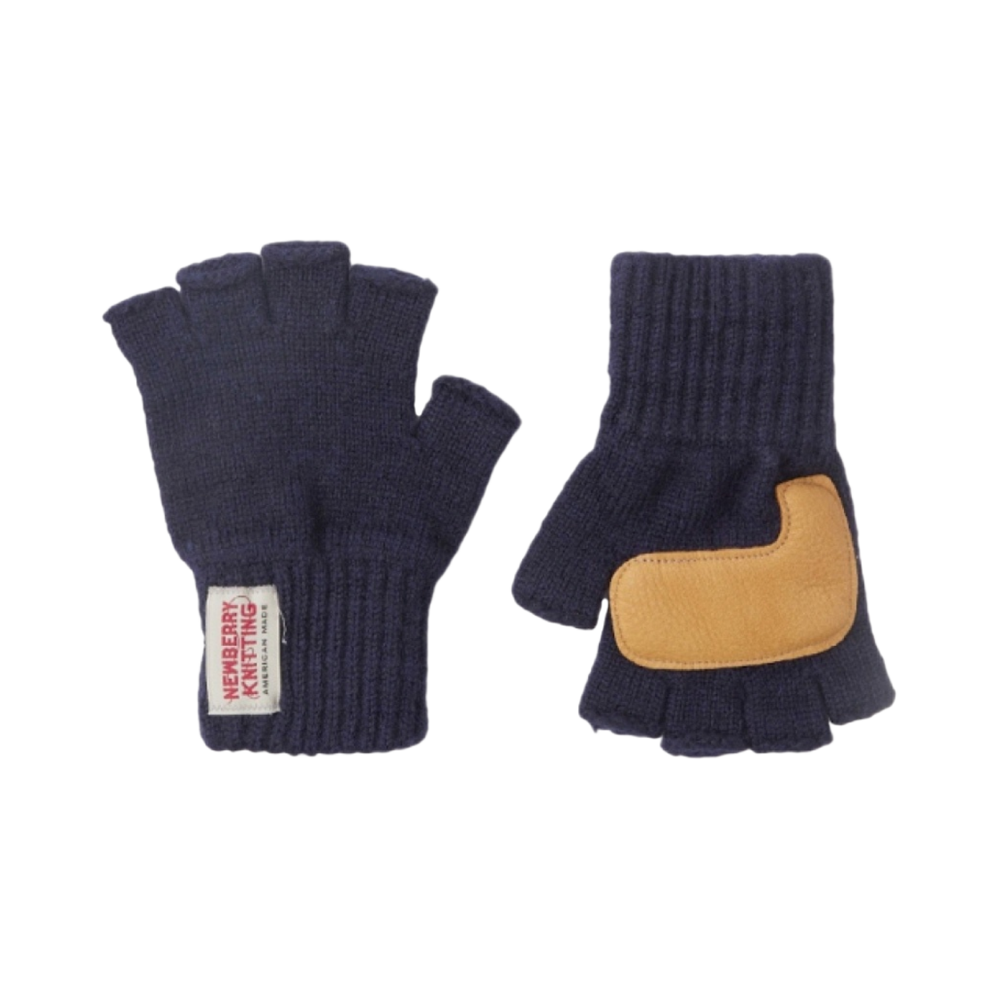 뉴베리니팅 디어스킨 핑거리스 글러브 네이비(Newberry Knitting Deerskin Fingerless Gloves Navy)