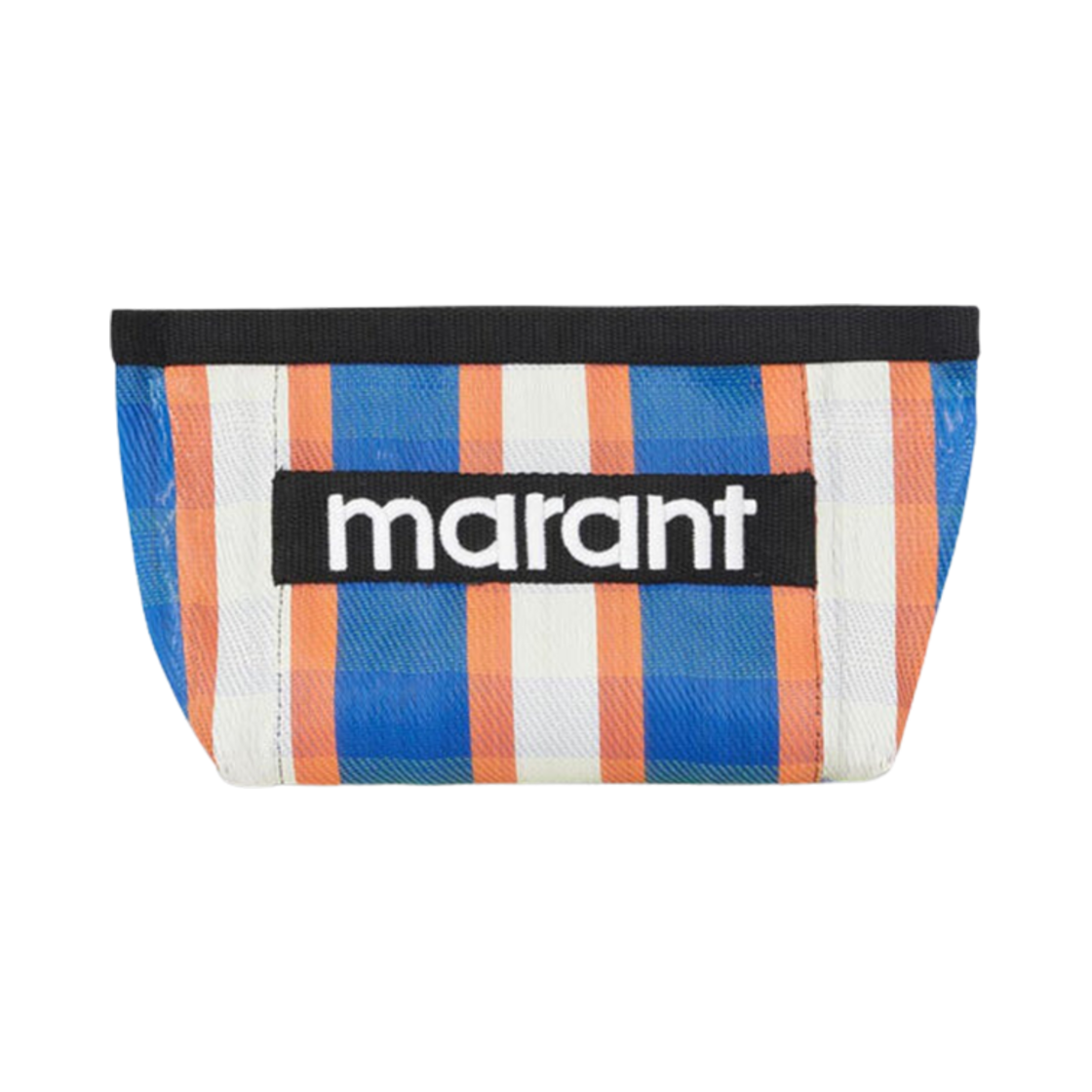 PO0001FA-A1X17M-WHBO Isabel Marant Powden Striped Pouch Bag White Blue - 24SS