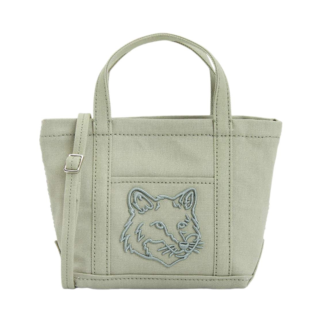 메종 키츠네 폭스 헤드 미니 토트백 그린(Maison Kitsune Fox Head Mini Tote Bag Green) - 1