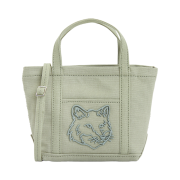 Maison Kitsune Fox Head Mini Tote Bag Green