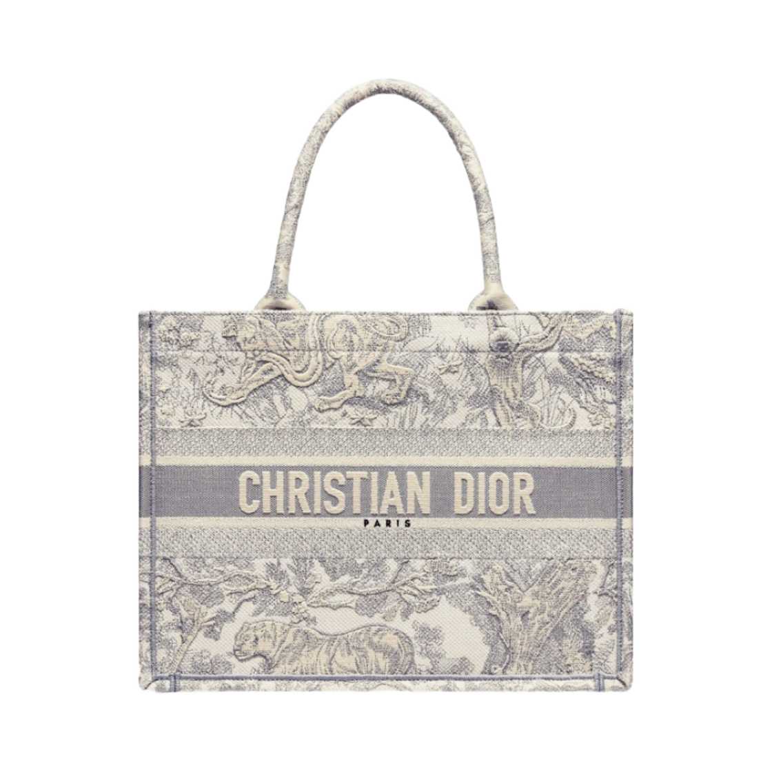 디올 미디움 북 토트백 그레이 트왈 드 주이 자수(Dior Medium Book Tote Gray Toile de Jouy Embroidery) - 1