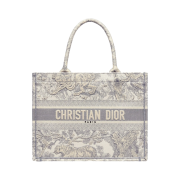 Dior Medium Book Tote Gray Toile de Jouy Embroidery