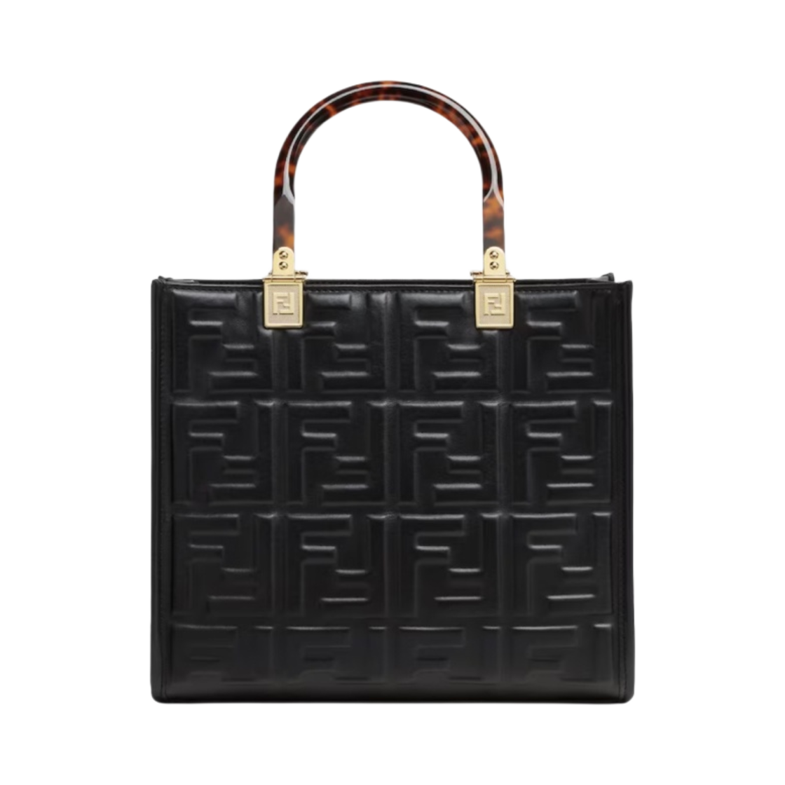 펜디 FF 모티프 선샤인 스몰 레더 쇼퍼백 블랙(Fendi FF motif Sunshine Small Leather Shopper Black) - 3