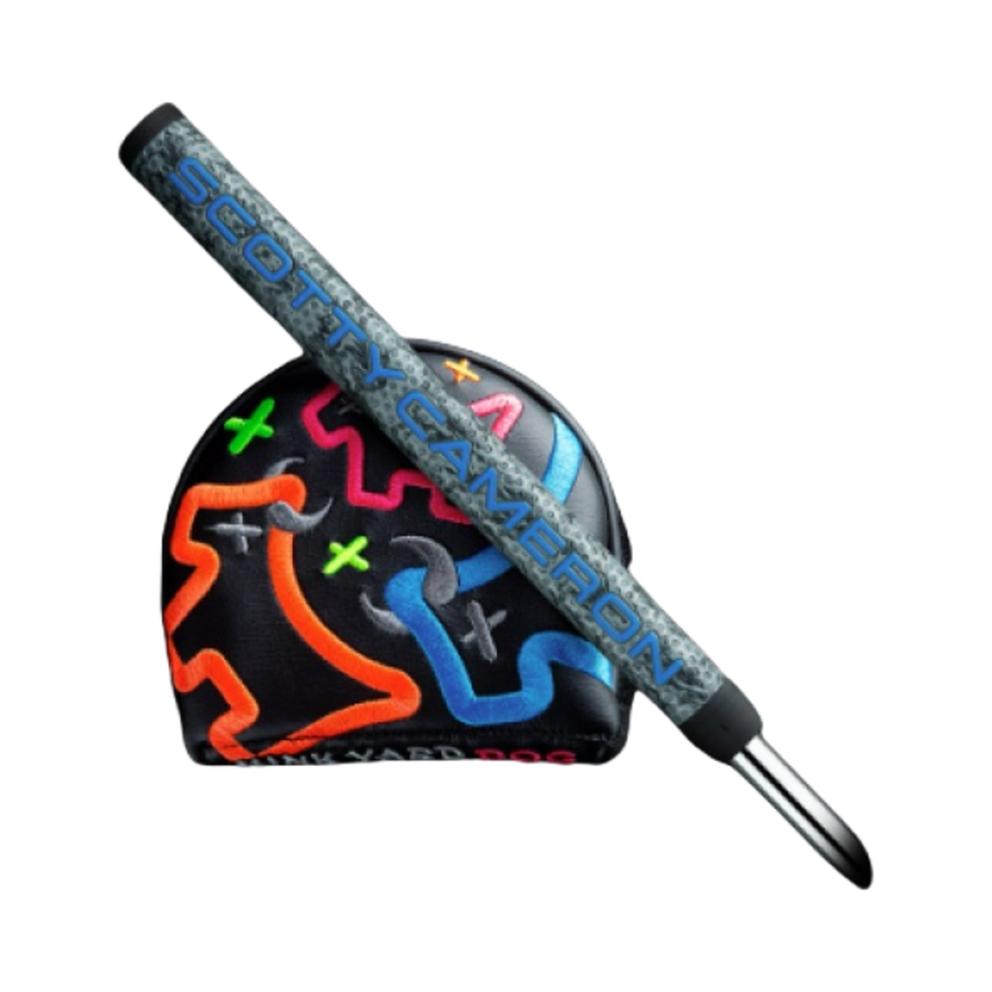 타이틀리스트 스카티 카메론 팬텀 X 5.5 모토 네온 정크 야드 도그 미드 라운드 헤드커버 블루 사이키델릭 마타도르 그립 퍼터 34.5인치 블루(Titleist Scotty Cameron Phantom X 5.5 Moto Neon Junk Yard Dog Mid Round Headcover Blue Psychedelic Matador Grip Putter 34.5-Inch Blue) - 4