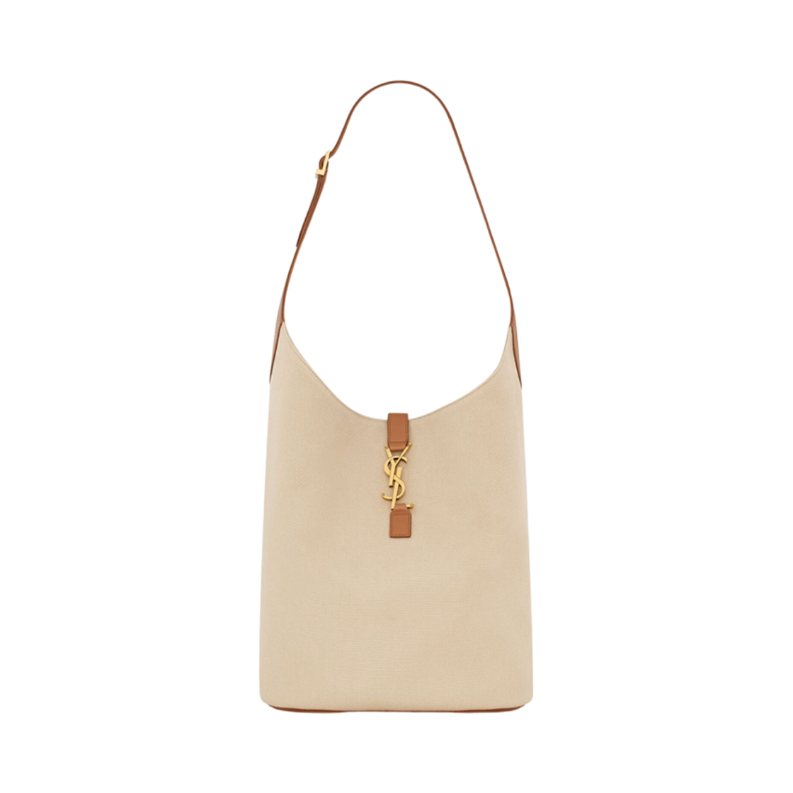 생로랑 르 5 아 7 호보 캔버스 앤 레더 데저트 더스트 브릭(Saint Laurent Le 5 A 7 Hobo in Canvas and Leather Desert Dust Brick) - 1