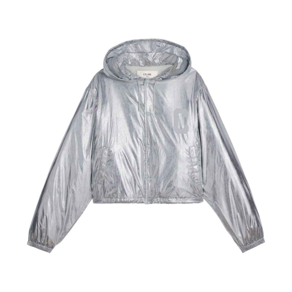 (W) 셀린느 나일론 크롭 스케이터 자켓 실버((W) Celine Cropped Skater Jacket in Nylon Silver) - 1