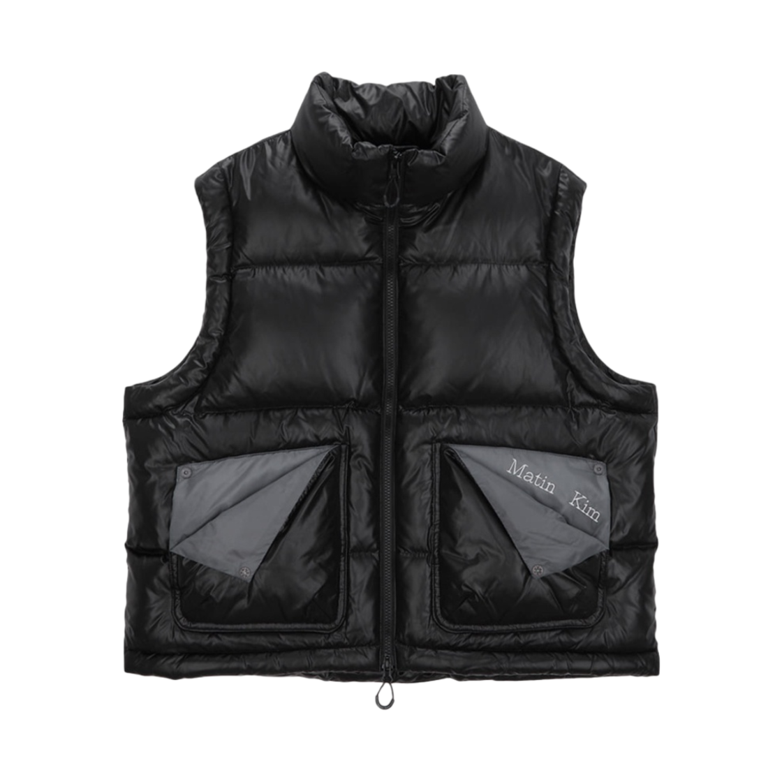 MK239ODW011M (W) Matin Kim Folded Pocket Down Vest Black