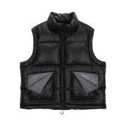 (W) Matin Kim Folded Pocket Down Vest Black