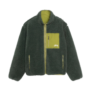 Stussy Sherpa Reversible Jacket Dark Green