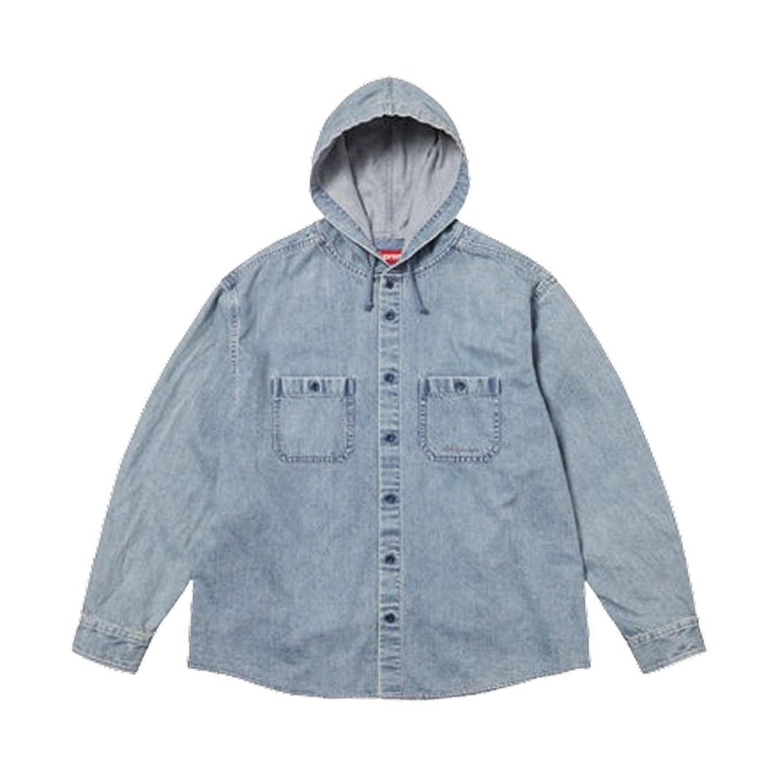 슈프림 후드 데님 셔츠 워시드 인디고 – 25SS