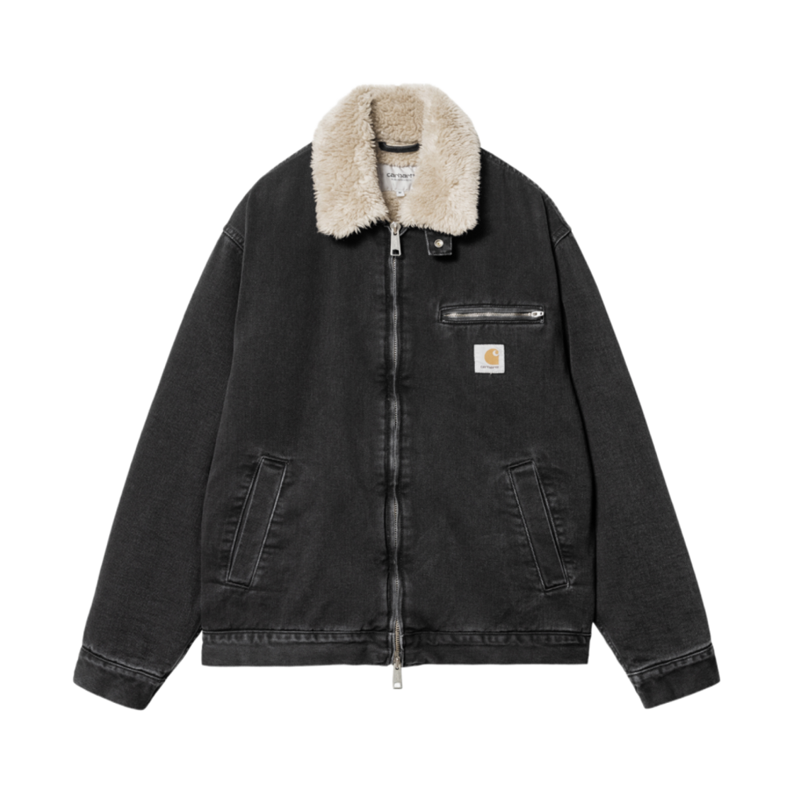 I033765-2JQ-06 Carhartt WIP Herald Jacket Black Wall Stone Washed