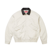Supreme Leather Collar Utility Jacket Stone - 24FW