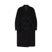 (W) Theohyou Wool Oversize Long Coat Black