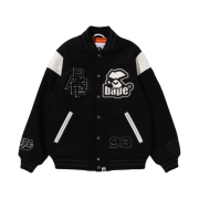 BAPE Switch Shoulder Varsity Jacket Black