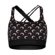 (W) Marine Serre Recycled Moon Jersey Sport Bra Moon Tan On Black