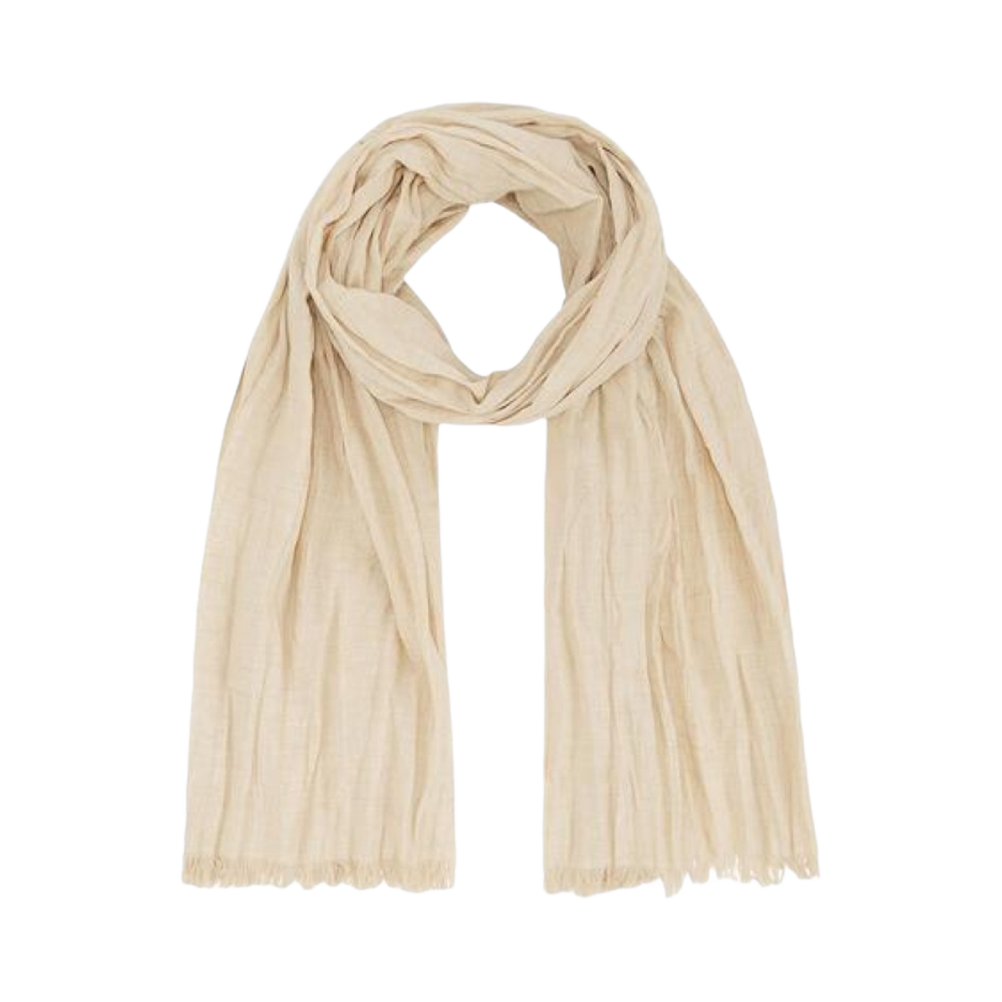 - (W) Deinet Soft Wrinkle Scarf in Beige