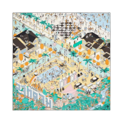 (W) Hermes on The Beach Scarf 90 Creme Menthol Ebene