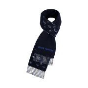 Louis Vuitton Monogram Gradient Tartan City Muffler Blue