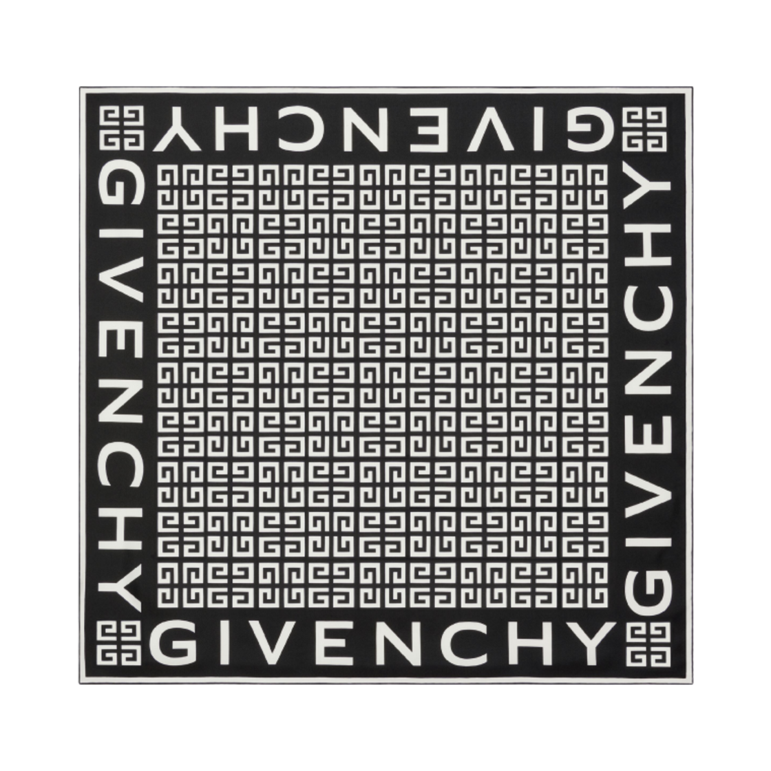 지방시 4G 스퀘어 실크 스카프 블랙(Givenchy 4G Square Scarf in Silk Black)