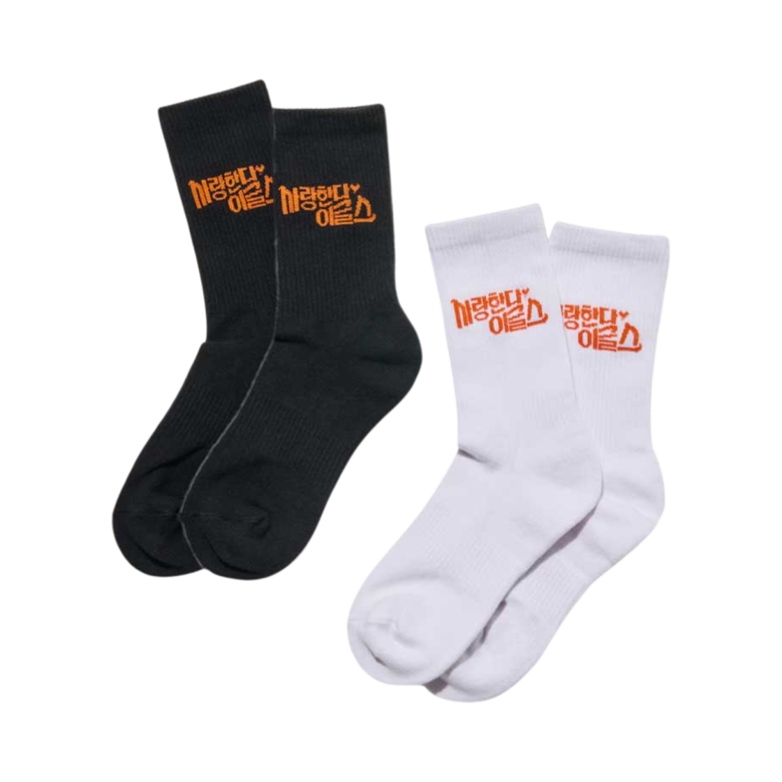 얼렁뚱땅 상점 x 한화 이글스 사랑한다 이글스 양말 블랙 화이트 (2팩)(ULDD x Hanwha Eagles Love Eagles Socks Black White (2 Pack))