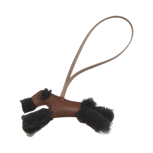 希少【HERMES】バディチャーム メリノウール Milo & Noir Kraft エルメス / HERMES バディチャーム 犬モチーフ ブルーサフィール