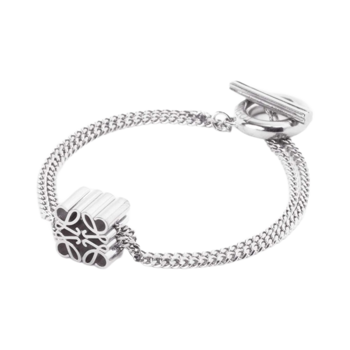 (W) 로에베 싱글 아나그램 브레이슬릿 스털링 실버((W) Loewe Single Anagram Bracelet in Sterling Silver) - 1