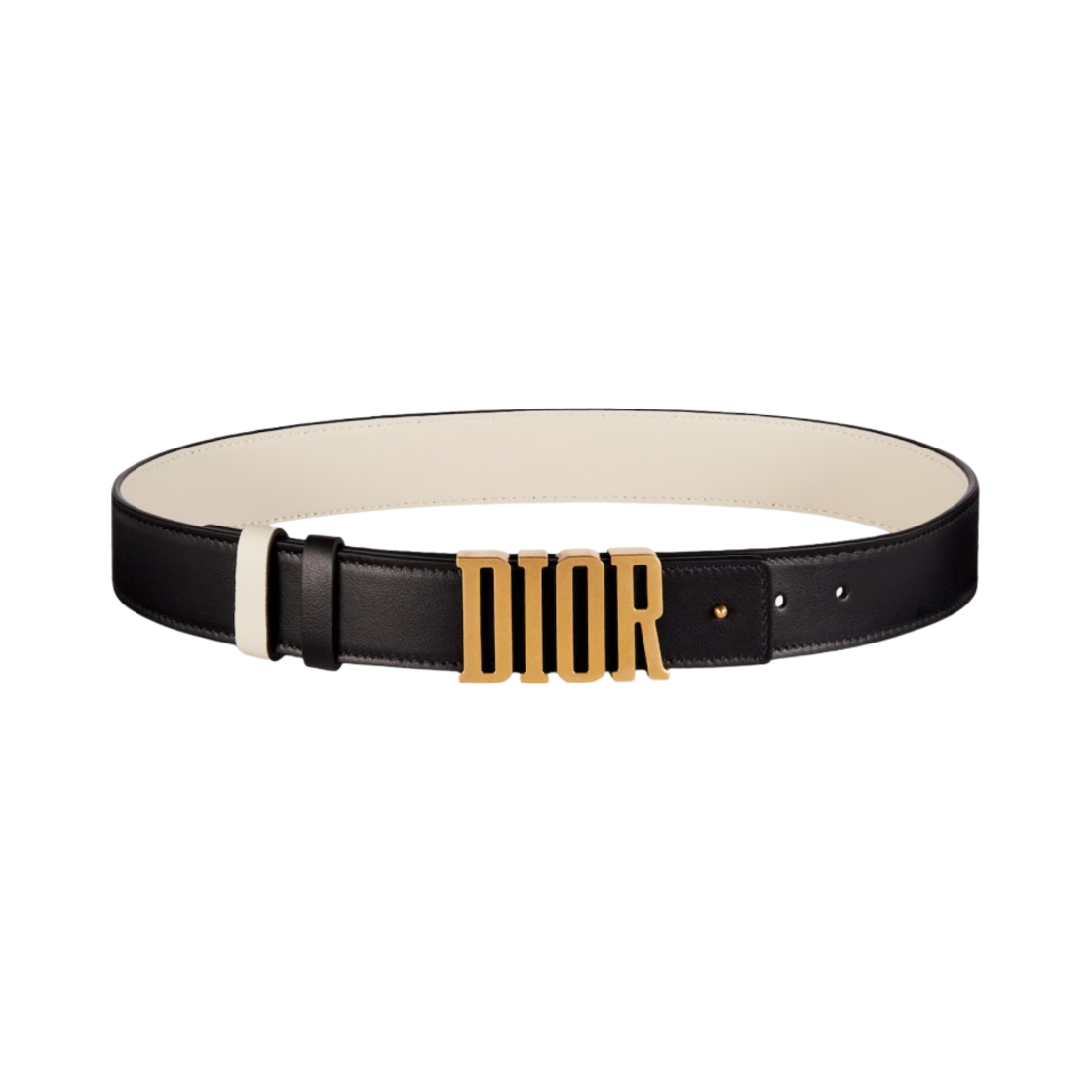 (W) 디올 D 펜스 30mm 스무스 카프스킨 리버시블 벨트 블랙 라떼((W) Dior D Fence 30mm Smooth Calfskin Reversible Belt Black Latte) - 1