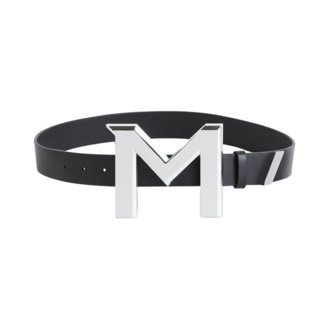 (W) 에이치앤엠 x 뮈글러 M 버클 레더 벨트 블랙((W) H&M x Mugler M Buckle Leather Belt Black) - 1