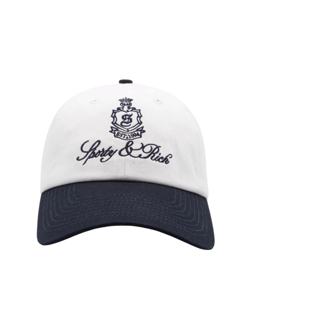 AC854WH Sporty & Rich Vendome Hat White Navy