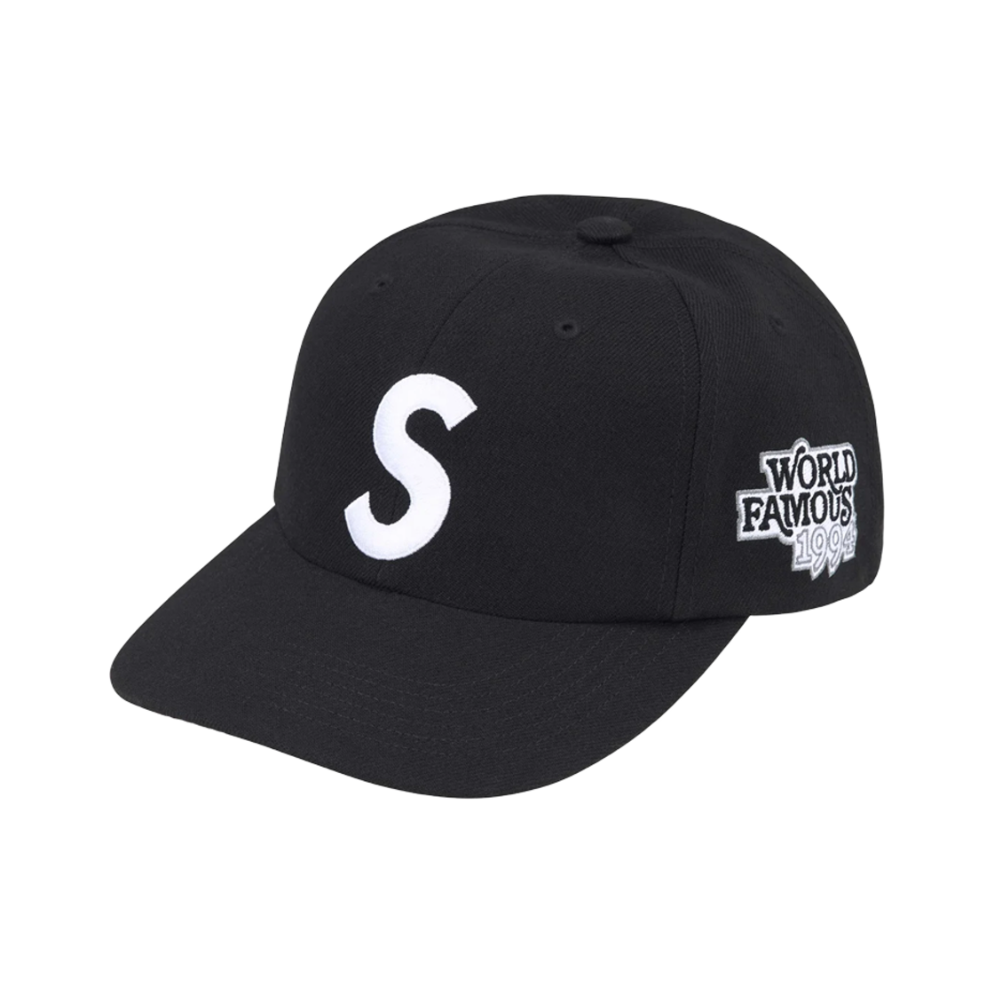 슈프림 월드 페이머스 S 로고 6-패널 블랙(Supreme World Famous S Logo 6-Panel Black)