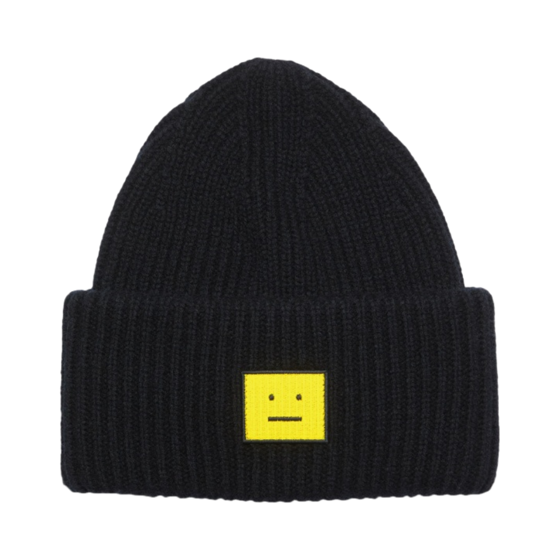 아크네 스튜디오 페이스 로고 비니 블랙 옐로우(Acne Studios Face Logo Beanie Black Yellow) - 1