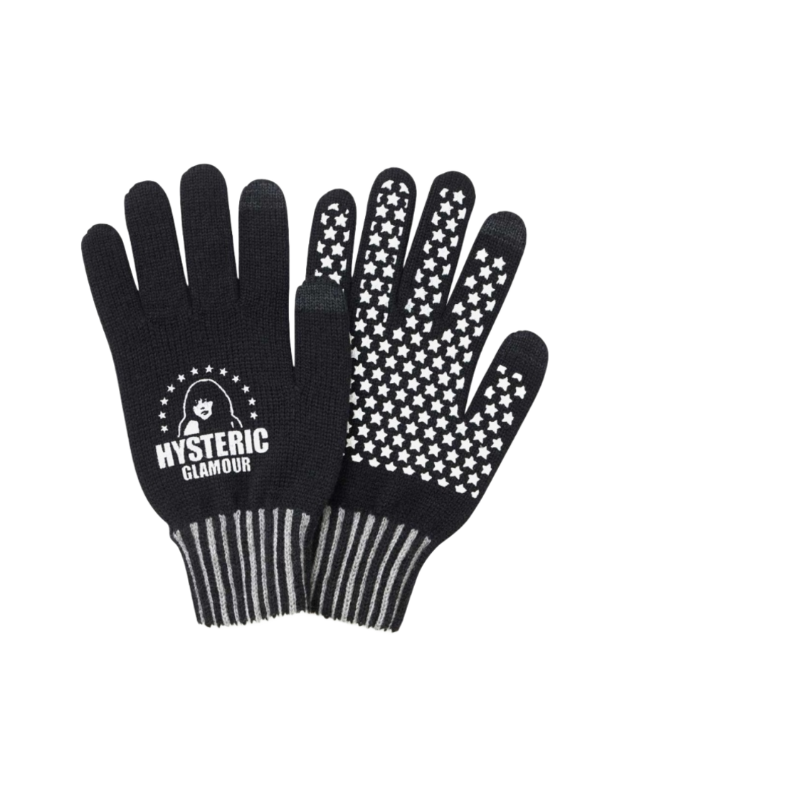 (W) 히스테릭 글래머 히스테릭 니트 글러브 블랙((W) Hysteric Glamour Hysteric Knit Gloves Black) - 1