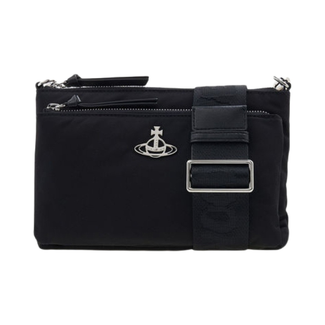 43030093U-W001Y-N401 Vivienne Westwood Re-Nylon Penny Db Crossbody Pouch Black
