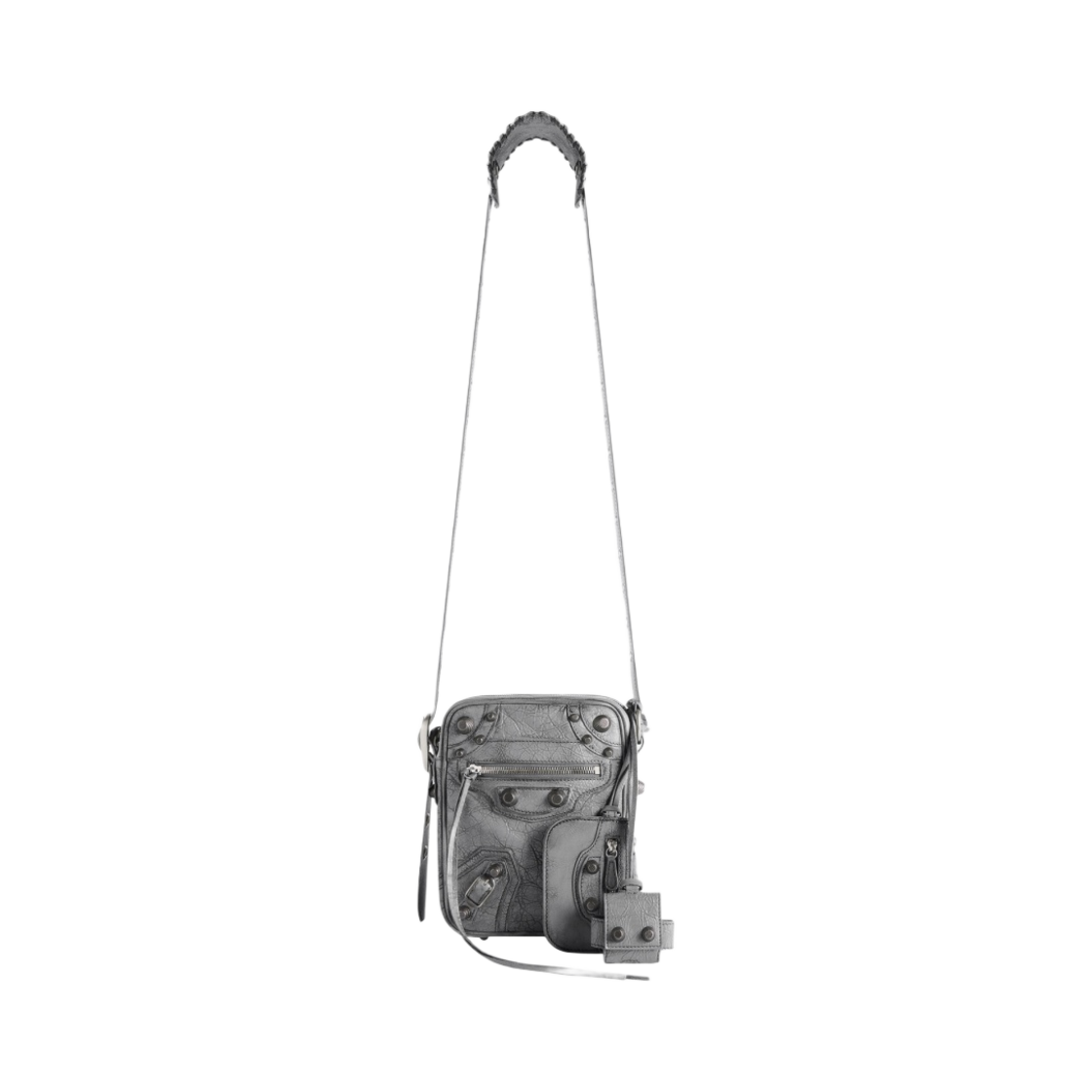 발렌시아가 유즈드 이펙트 아레나 램스킨 르 카골 멘 크로스바디 백 그레이(Balenciaga Le Cagole Men Crossbody Bag in Used Effect Arena Lambskin Grey) - 1