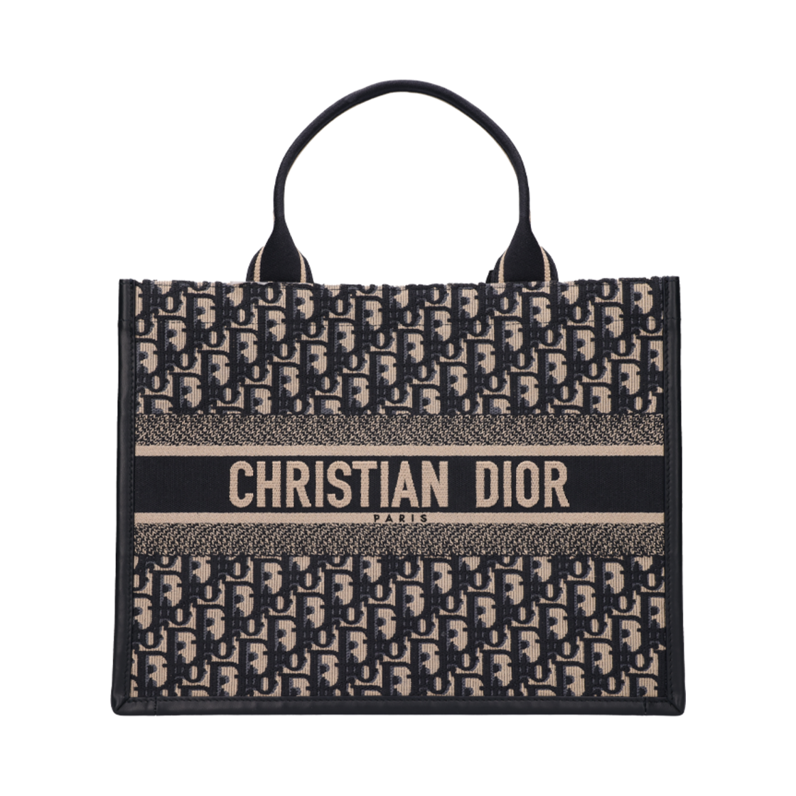 디올 M1324CZBB 미디움 북 토트백 블루 디올 오블리크 자수 카프스킨