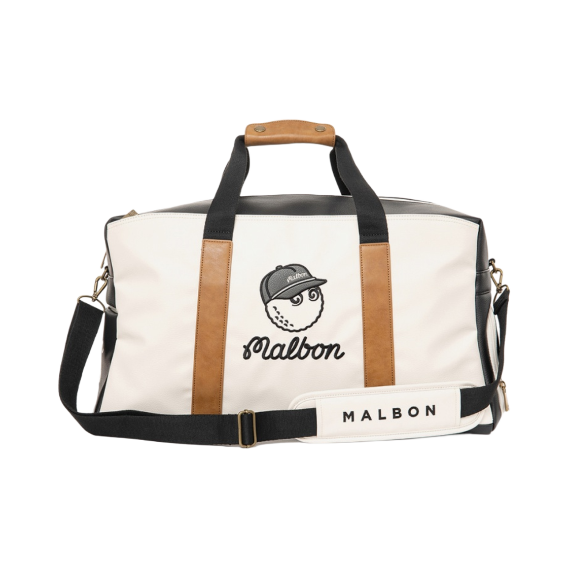 - Malbon Golf M Bucket Classic Boston Bag Ivory