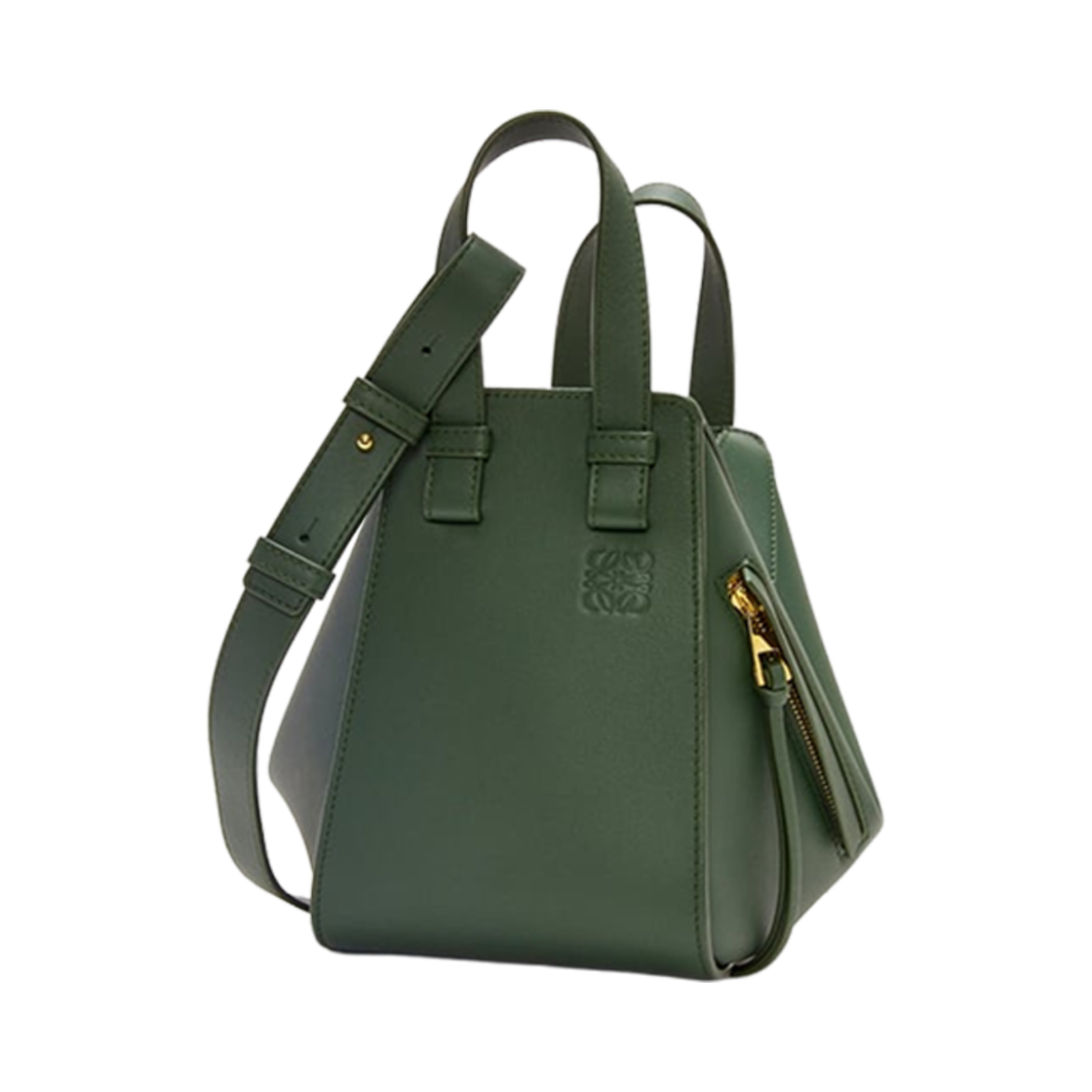 로에베 컴팩트 해먹 백 인 클래식 카프스킨 보틀 그린(Loewe Compact Hammock Bag In Classic Calfskin Bottle Green)