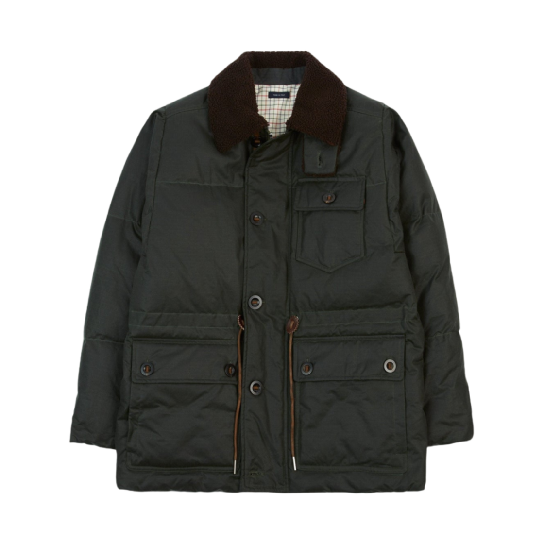 DR2A1M-24511-01-400 Drake's Waxed Cotton Expedition Parka Green