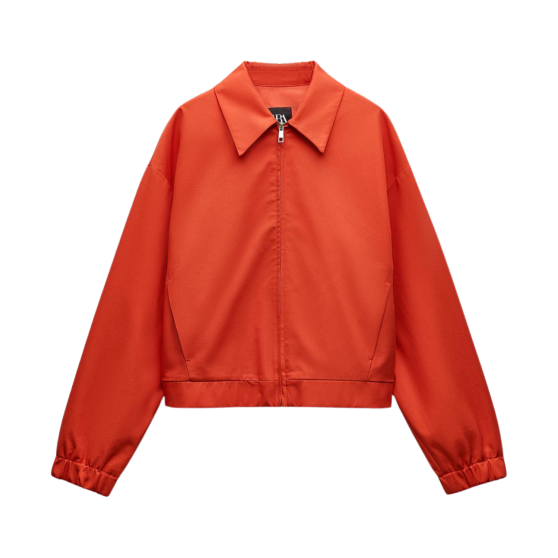 (W) 자라 집업 봄버 자켓 포켓 레드 오렌지((W) Zara Zip-Up Bomber Jacket with Pockets Red Orange)