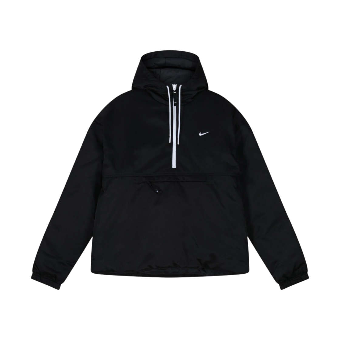 나이키 NRG 솔로 스우시 새틴 아노락 블랙 - 아시아(Nike NRG Solo Swoosh Satin Anorak Black - Asia)