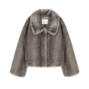 Haveless Mila Faux Fur Jacket Grey