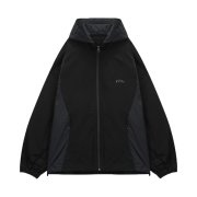 Art Of Field Packable Hooded Half Jacket Black