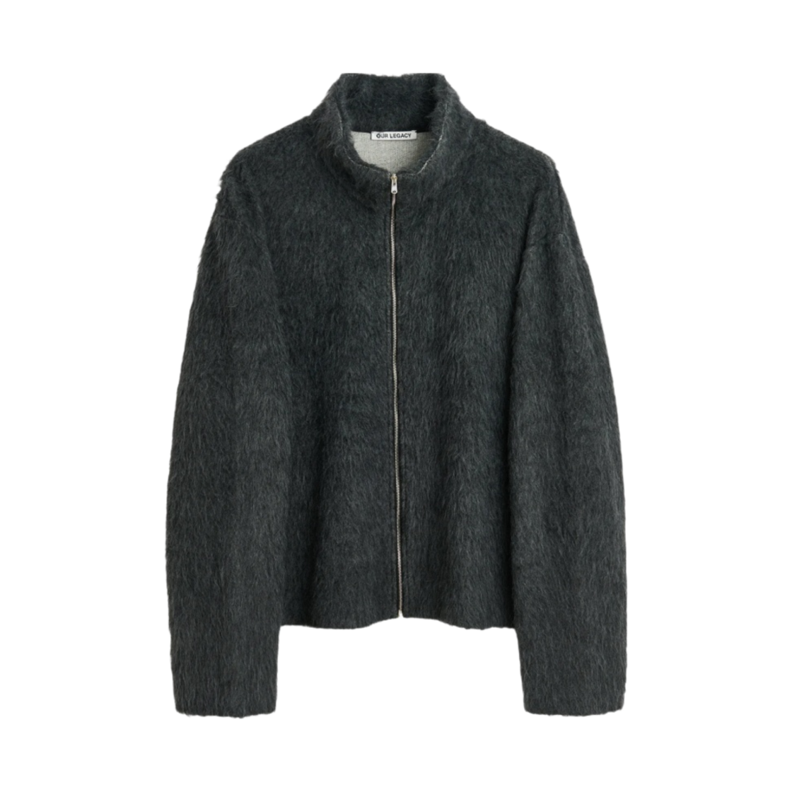 아워레가시 슈렁큰 풀 집 폴로 애쉬 그레이 알파카 | Our Legacy