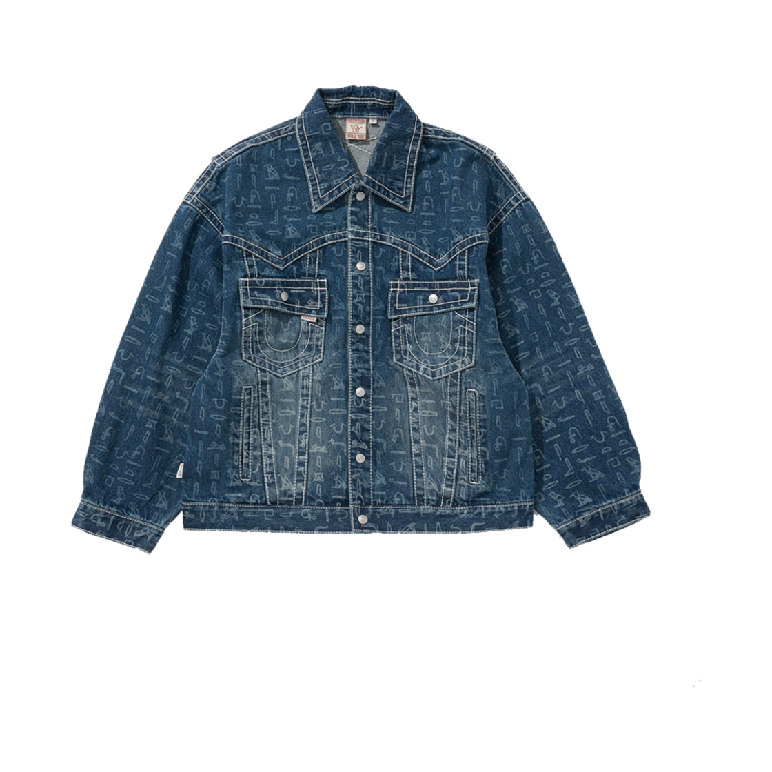 TR24FWDJ01MID True Religion Hieroglyphic Trucker Indigo