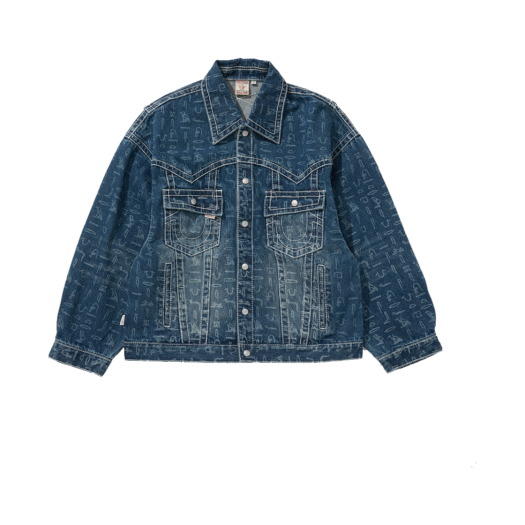 트루릴리젼 x 키르시 스티치 포인트 데님 크롭 자켓 화이트