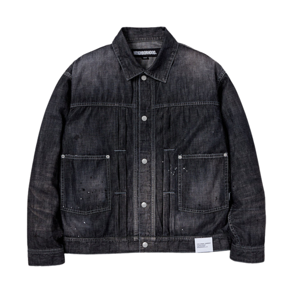241SPNH-JKM04 Neighborhood Washed Lightweight Denim Jacket Black