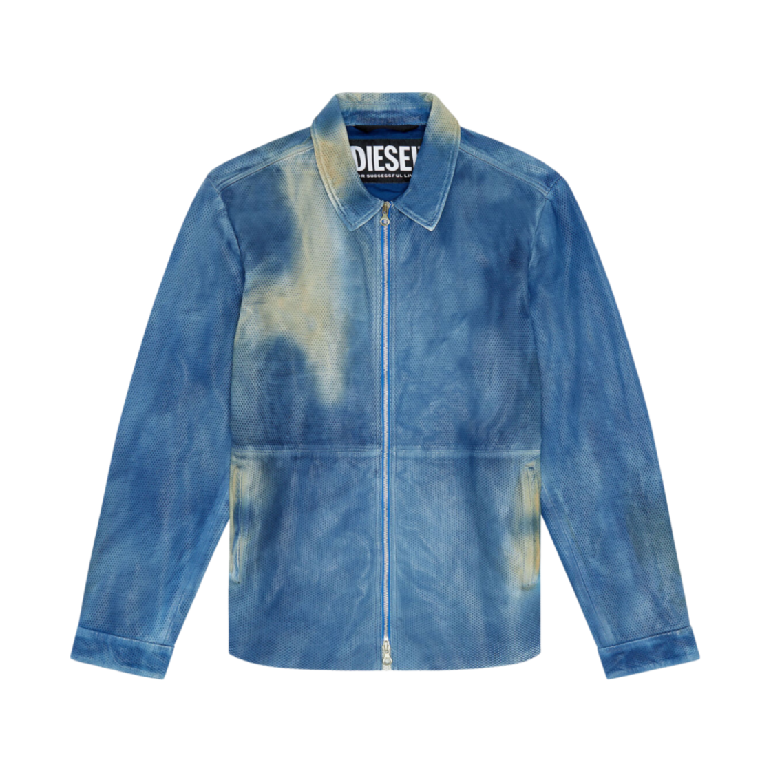 디젤 L-클라임 퍼포레이티드 레더 셔츠 자켓 블루(Diesel L-Clime Shirt Jacket in Perforated Leather Blue) - 1