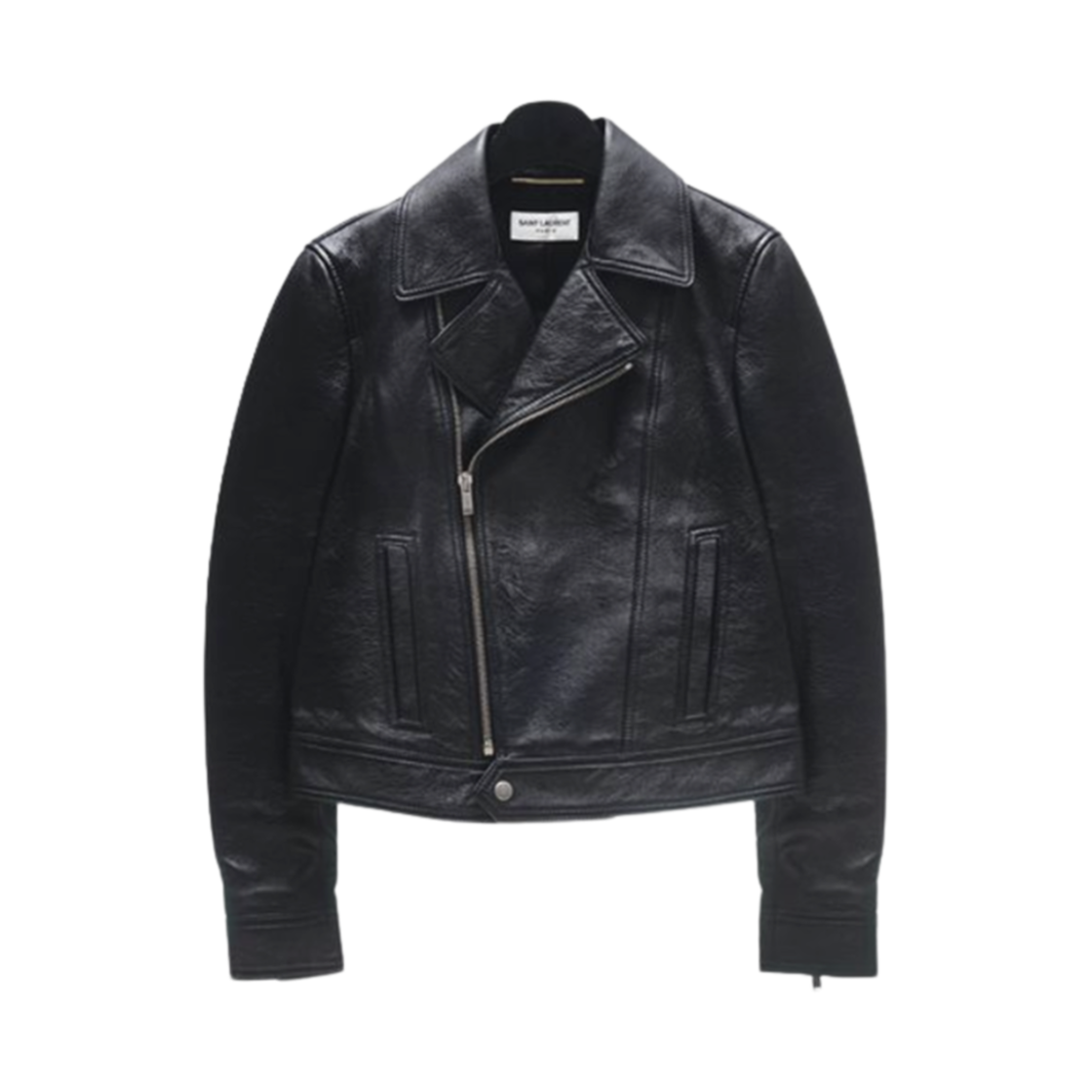 (W) 생로랑 레더 바이커 자켓 블랙((W) Saint Laurent Leather Biker Jacket Black)